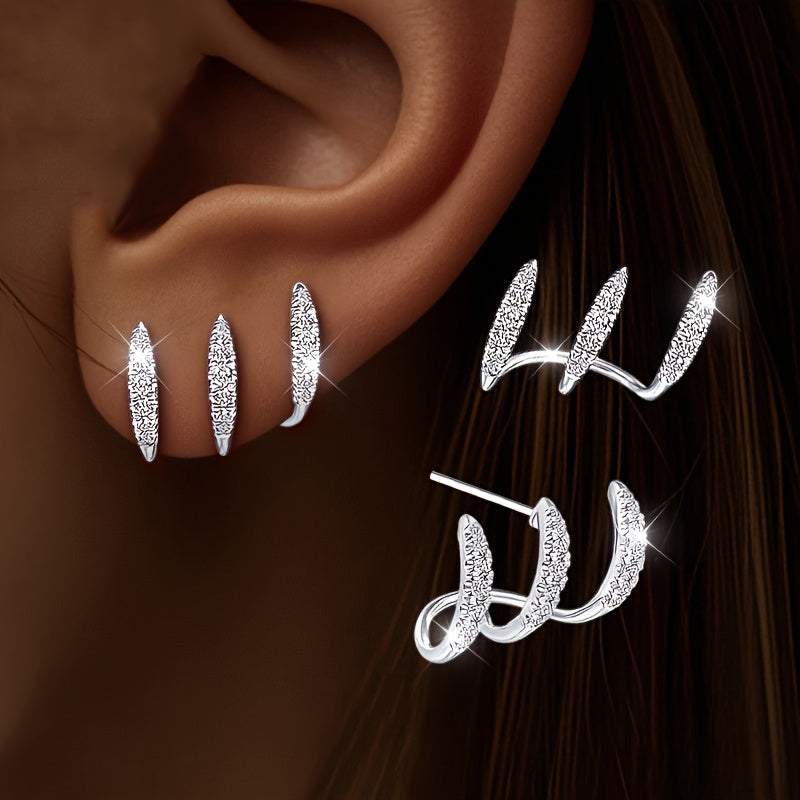 Boucles d'oreilles Élégance™ | Strass, trois griffes