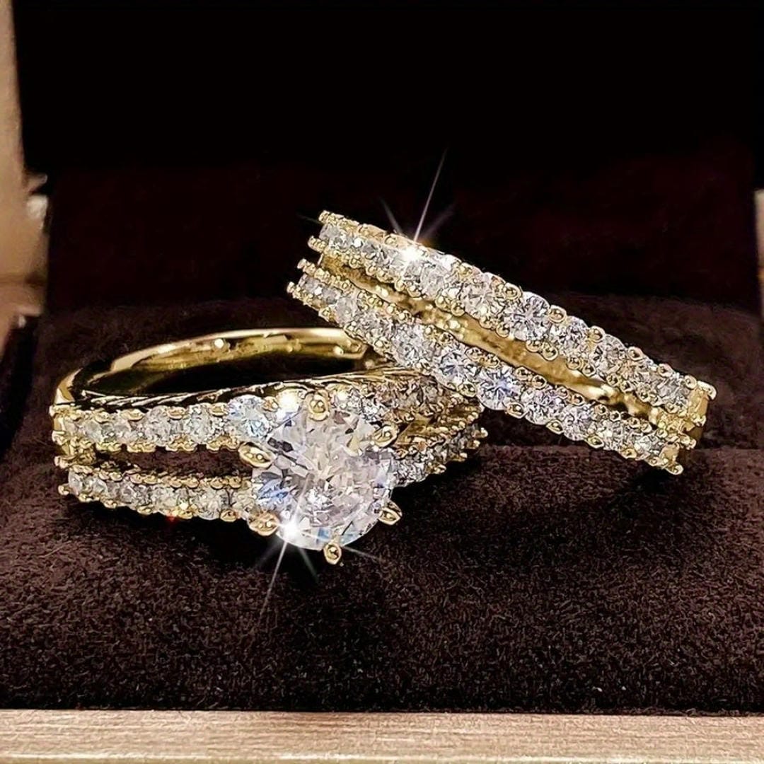 Parure Bagues Halo Radieuses