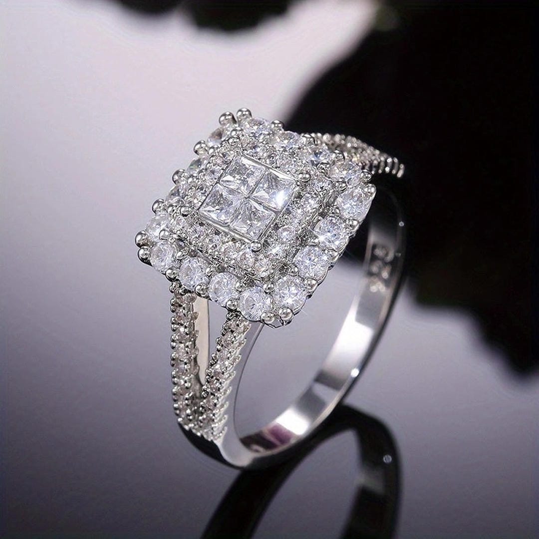 Bague Mariage Zircone Taille Carrée