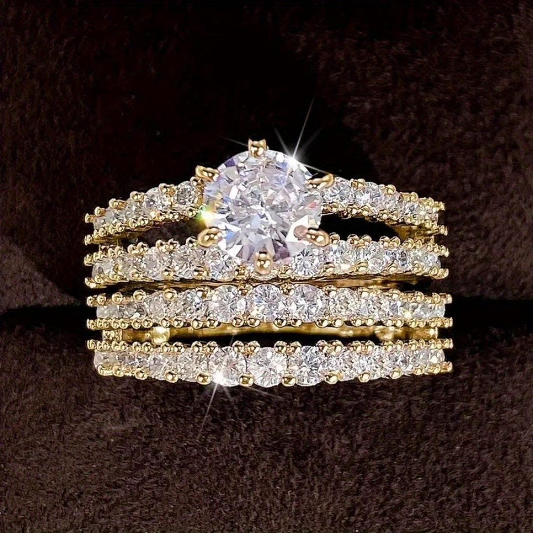 Parure Bagues Halo Radieuses