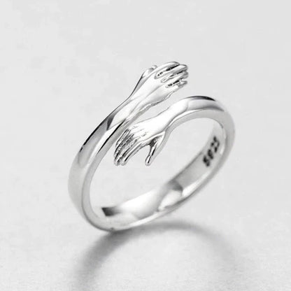 Bague étreinte ajustable en argent