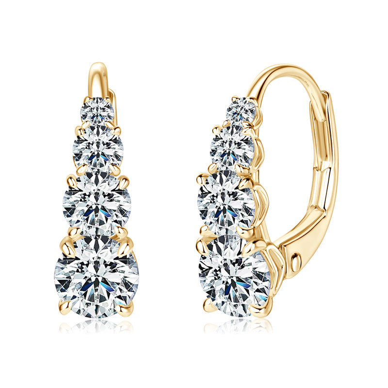 Boucles d'oreilles avec quatre pierres Carol | Or