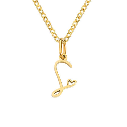 Collier Cœur Lettre Or