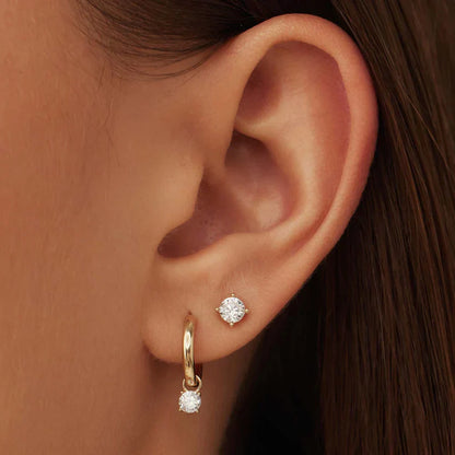 Set de Boucles d'oreilles avec Pierre Larmes de Lune | Or