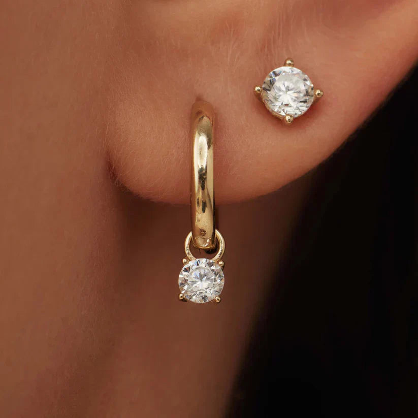 Set de Boucles d'oreilles avec Pierre Larmes de Lune | Or
