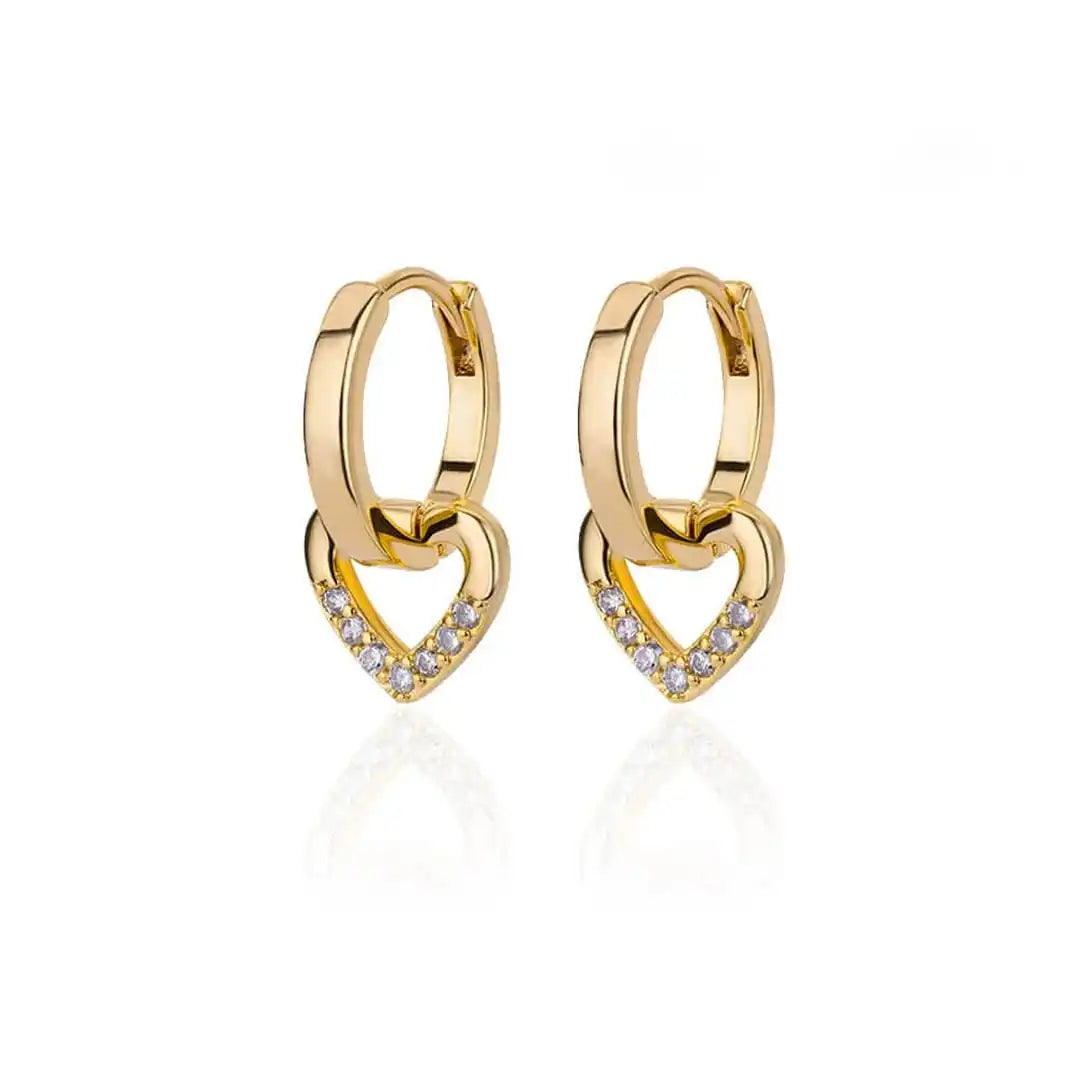 Boucles Cœur Ajouré Zircone