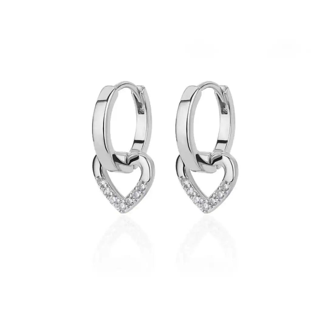 Boucles Cœur Ajouré Zircone