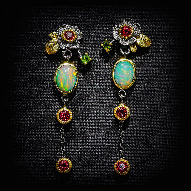 Opalescence™ | Boucles d'oreilles opale et zircon
