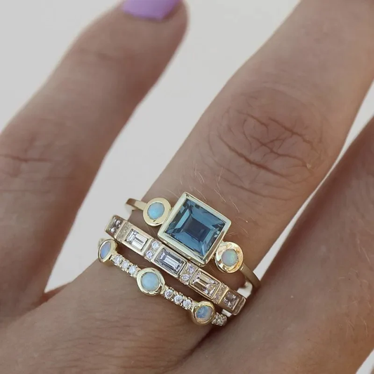 Ocean – Set en cristal bleu vintage
