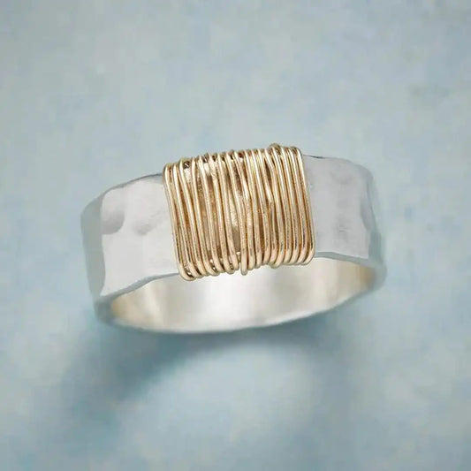 Bague Argent Filigrane Doré
