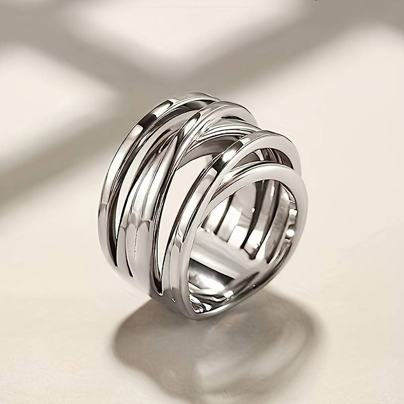 Bague Vintage en Argent à Anneaux Superposés