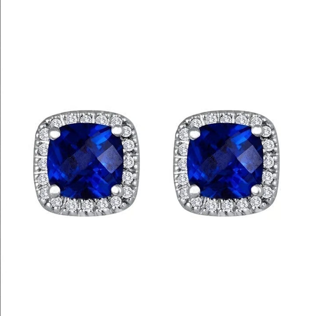 Clous d'oreilles carrés Saphir