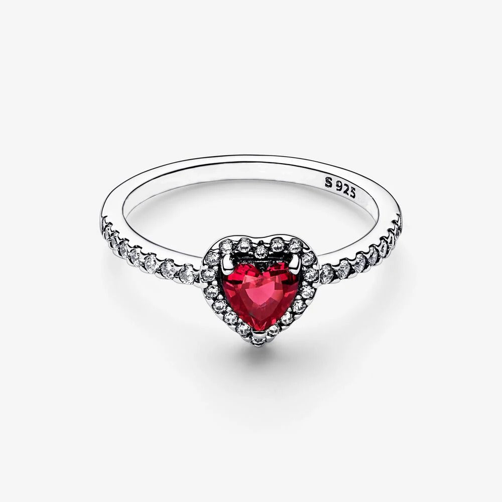 Bague cœur rubis en argent 925