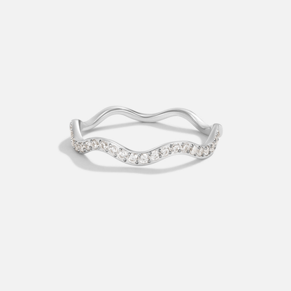 Zerya – Bague vague en cristal et argent